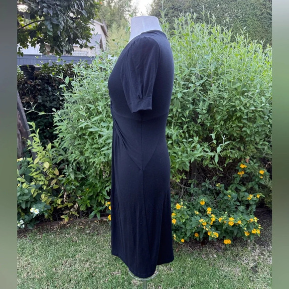 Banana Republic Black Sheath Dress with Plunge Neckline - Picture 3 of 5